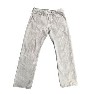 Levi’s 501 Gray Jeans 30/26.5 Light Wash Hi Rise Straight Rigid Gray 501-1403
